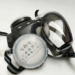 Dust-proof Integrated Respirator Mask Woodworking Tools, Reusable Half Mask with Goggles, Anti-dust Mask for Spray Painting Woodworking, Safety Construction Gear, Protector