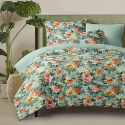 Duvet Cover Full Size Bedding Set Flowers Bed Sets Quilt Cover Soft Lightweight Comforter Cover with 2 Pillowcases for Summer Spring