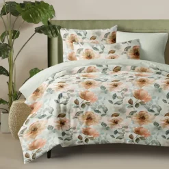 Duvet Cover Full Size Bedding Set Flowers Bed Sets Quilt Cover Soft Lightweight Comforter Cover with 2 Pillowcases for Summer Spring