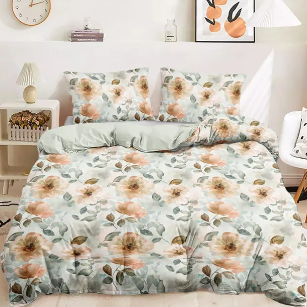 Duvet Cover Full Size Bedding Set Flowers Bed Sets Quilt Cover Soft Lightweight Comforter Cover with 2 Pillowcases for Summer Spring