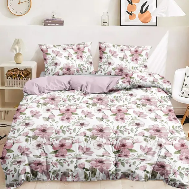 Duvet Cover Full Size Bedding Set Flowers Bed Sets Quilt Cover Soft Lightweight Comforter Cover with 2 Pillowcases for Summer Spring