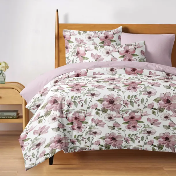Duvet Cover Full Size Bedding Set Flowers Bed Sets Quilt Cover Soft Lightweight Comforter Cover with 2 Pillowcases for Summer Spring