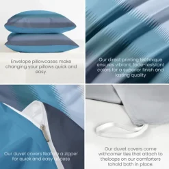 Duvet Cover Set with Casual Color Block Print, 100% Cotton, Soft and Breathable Fabric, Includes Duvet Cover and Pillowcases, Hypoallergenic and Skin-Friendly, Machine Washable, Durable, Comfortable