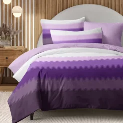 Duvet Cover Set with Casual Color Block Print, 100% Cotton, Soft and Breathable Fabric, Includes Duvet Cover and Pillowcases, Hypoallergenic and Skin-Friendly, Machine Washable, Durable, Comfortable