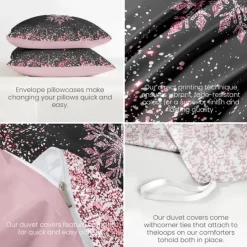 Duvet Cover Set with Glitter Snowflake Design, 100% Cotton, Soft and Breathable Bedding Set, Includes Duvet Cover and Pillowcases, Elegant and Stylish for Winter Décor, Durable and Machine Washable