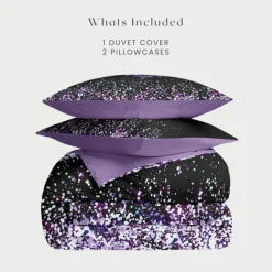 Duvet Cover Set with Glitter Snowflake Design, 100% Cotton, Soft and Breathable Bedding Set, Includes Duvet Cover and Pillowcases, Elegant and Stylish for Winter Décor, Durable and Machine Washable