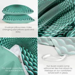 Duvet Cover Set with Optical Illusion Graphic Prints, 100% Cotton Bedding Set, Ultra-Soft and Breathable Material, Includes Duvet Cover and Pillowcases, Modern and Stylish Design, Durable