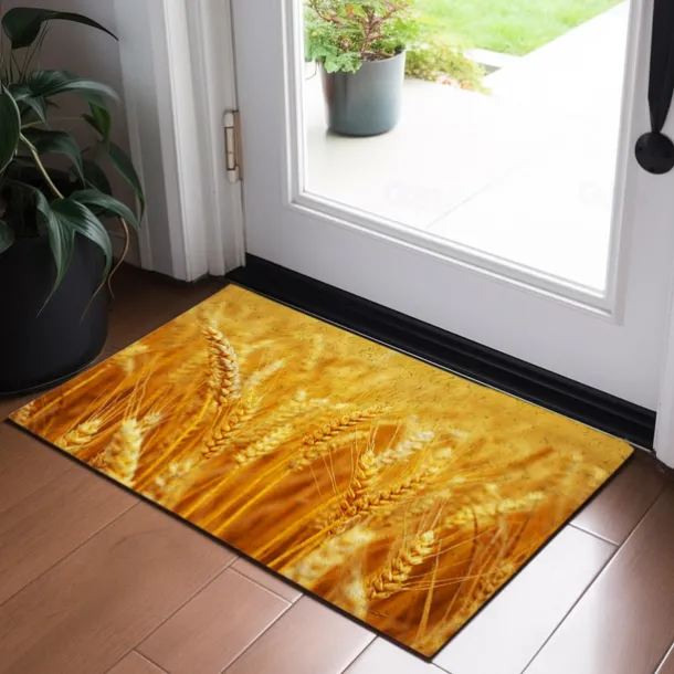 Ears of Wheat Doormat Non-Slip Oil Proof Rug Indoor Outdoor Mat Bedroom Decor Bathroom Mat Entrance Rug Door Mat