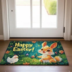 Easter Bunny Doormat Floor Mats Washable Rugs Kitchen Mat Non-Slip Oil Proof Rug Indoor Outdoor Mat Bedroom Decor Bathroom Mat Entrance Rug