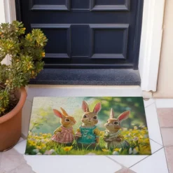 Easter Bunny Doormat Floor Mats Washable Rugs Kitchen Mat Non-Slip Oil Proof Rug Indoor Outdoor Mat Bedroom Decor Bathroom Mat Entrance Rug
