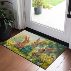 Easter Bunny Doormat Floor Mats Washable Rugs Kitchen Mat Non-Slip Oil Proof Rug Indoor Outdoor Mat Bedroom Decor Bathroom Mat Entrance Rug