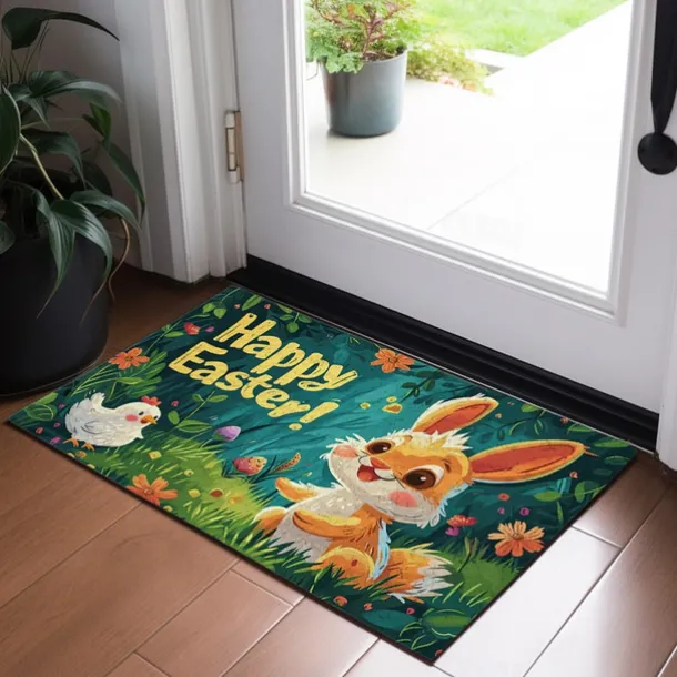 Easter Bunny Doormat Floor Mats Washable Rugs Kitchen Mat Non-Slip Oil Proof Rug Indoor Outdoor Mat Bedroom Decor Bathroom Mat Entrance Rug