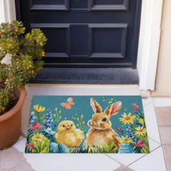 Easter Bunny Doormat Floor Mats Washable Rugs Kitchen Mat Non-Slip Oil Proof Rug Indoor Outdoor Mat Bedroom Decor Bathroom Mat Entrance Rug