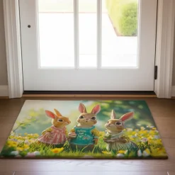 Easter Bunny Doormat Floor Mats Washable Rugs Kitchen Mat Non-Slip Oil Proof Rug Indoor Outdoor Mat Bedroom Decor Bathroom Mat Entrance Rug