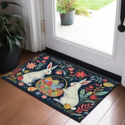 Easter Bunny Doormat Floor Mats Washable Rugs Kitchen Mat Non-Slip Oil Proof Rug Indoor Outdoor Mat Bedroom Decor Bathroom Mat Entrance Rug Folk Art