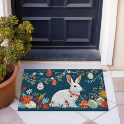 Easter Bunny Doormat Floor Mats Washable Rugs Kitchen Mat Non-Slip Oil Proof Rug Indoor Outdoor Mat Bedroom Decor Bathroom Mat Entrance Rug Folk Art