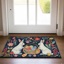 Easter Bunny Doormat Floor Mats Washable Rugs Kitchen Mat Non-Slip Oil Proof Rug Indoor Outdoor Mat Bedroom Decor Bathroom Mat Entrance Rug Folk Art