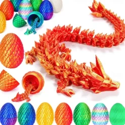 Easter 3D Printed Dragon Egg, Mystery Crystal Dragon Egg Fidget Toys Surprise, Easter Eggs Articulated Crystal Dragon Eggs with Dragon Inside