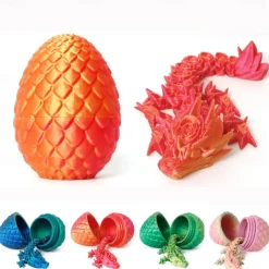 Easter 3D Printed Dragon Egg, Mystery Crystal Dragon Egg Fidget Toys Surprise, Easter Eggs Articulated Crystal Dragon Eggs with Dragon Inside