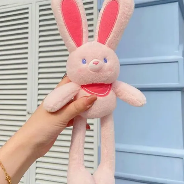 Easter Gift for Kids Pull Up Rabbit Plush Toy,Easter Bunny Pull-up Toys,nteractive Stretchy Design Funny Rabbit Keychain Plush Rabbit Toy,12" Pull up Rabbit Pendant for Birthdays