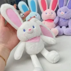 Easter Gift for Kids Pull Up Rabbit Plush Toy,Easter Bunny Pull-up Toys,nteractive Stretchy Design Funny Rabbit Keychain Plush Rabbit Toy,12