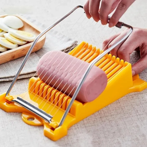 Effortless Slicing & Cutting,10 Stainless Steel Wires Multifunctional Slicer for Cheese, Eggs, Vegetables, Fruits & Soft Foods