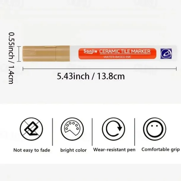 Effortlessly Repair and Refresh Your Tiles with this White Waterproof Grout Pen!