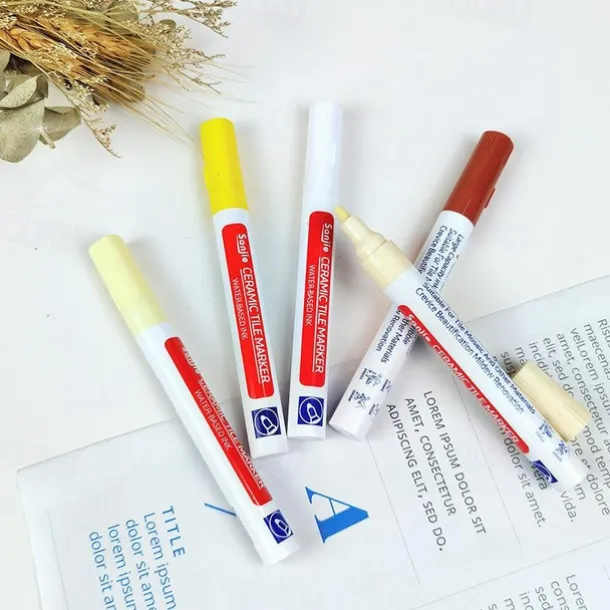 Effortlessly Repair and Refresh Your Tiles with this White Waterproof Grout Pen!