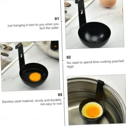 Egg Poacher with Stainless Steel Poached Egg Maker Non-Stick Perfect Poached Eggs Cups Egg Poaching Cups for Cooking Breakfast Eggs