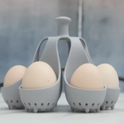 Egg Poachers - Silicone Egg Boiling Gadget, Hard Boiled Egg Holder, Egg Poaching Cups, Makes Hard or Soft Boiled Eggs, Kitchen Egg Storage Rack