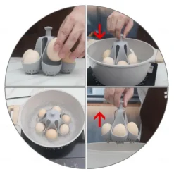 Egg Poachers - Silicone Egg Boiling Gadget, Hard Boiled Egg Holder, Egg Poaching Cups, Makes Hard or Soft Boiled Eggs, Kitchen Egg Storage Rack