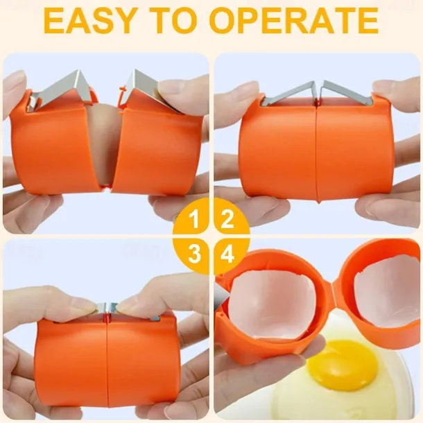Egg Shell Opener, 2025 New Egg Cracker Tool for Raw Eggs, Handheld Eggs Breaker Multifunctional Egg Cutter Egg Cracker and Separator for Cooking Camping Kitchen Gadgets