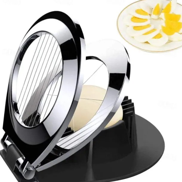 Egg Slicer, BIBURY Egg Slicer for Hard Boiled Eggs, Egg Cutter Heavy Duty for Strawberry Fruit Garnish Slicer, Stainless Steel Wire with 3 Slicing Styles, Easy to Clean
