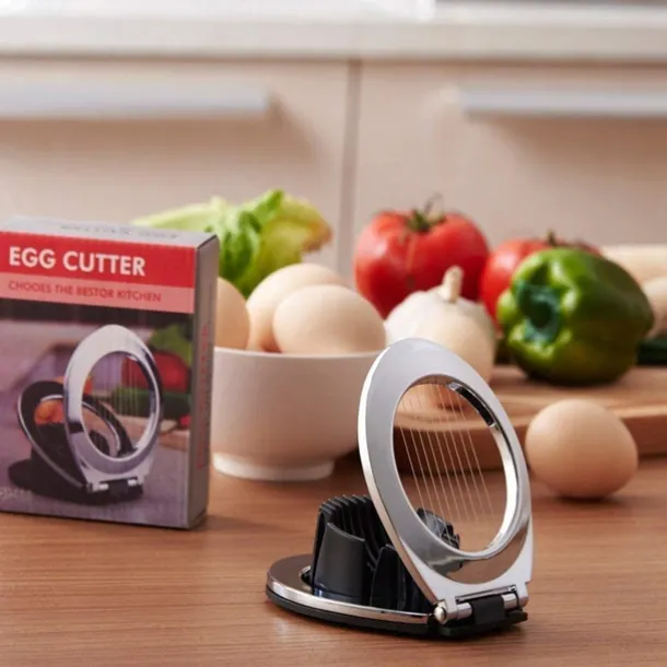Egg Slicer, BIBURY Egg Slicer for Hard Boiled Eggs, Egg Cutter Heavy Duty for Strawberry Fruit Garnish Slicer, Stainless Steel Wire with 3 Slicing Styles, Easy to Clean