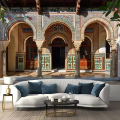 Eid Mubarak Ramadan Hanging Tapestry Inside Mosque Wall Art Large Tapestry Mural Decor Photograph Backdrop Blanket Curtain Home Bedroom Living Room Decoration