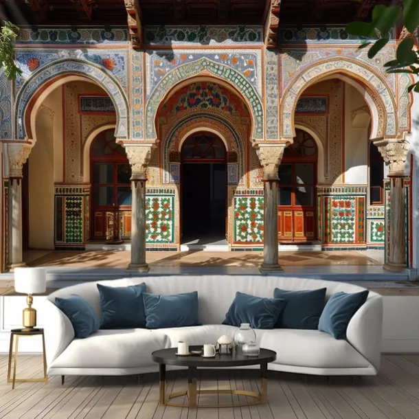 Eid Mubarak Ramadan Hanging Tapestry Inside Mosque Wall Art Large Tapestry Mural Decor Photograph Backdrop Blanket Curtain Home Bedroom Living Room Decoration