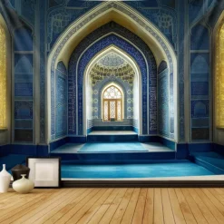 Eid Mubarak Ramadan Hanging Tapestry Inside Mosque Wall Art Large Tapestry Mural Decor Photograph Backdrop Blanket Curtain Home Bedroom Living Room Decoration