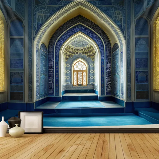 Eid Mubarak Ramadan Hanging Tapestry Inside Mosque Wall Art Large Tapestry Mural Decor Photograph Backdrop Blanket Curtain Home Bedroom Living Room Decoration