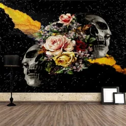 El Día de los Muertos Party Wall Tapestry Art Decor Blanket Curtain Hanging Home Bedroom Living Room Decoration Polyester Day of Dead