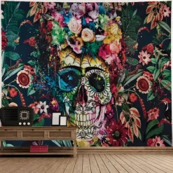 El Día de los Muertos Party Wall Tapestry Art Decor Blanket Curtain Hanging Home Bedroom Living Room Decoration Polyester Day of Dead