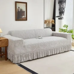 Elastic Jacquard Fabric Style of Skirt Sofa Cover Stretch Couch Cover Sectional L Shape Sofa Slipcover Corner Case for Living Room 1/2/3/4 Seat