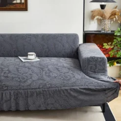 Elastic Jacquard Fabric Style of Skirt Sofa Cover Stretch Couch Cover Sectional L Shape Sofa Slipcover Corner Case for Living Room 1/2/3/4 Seat