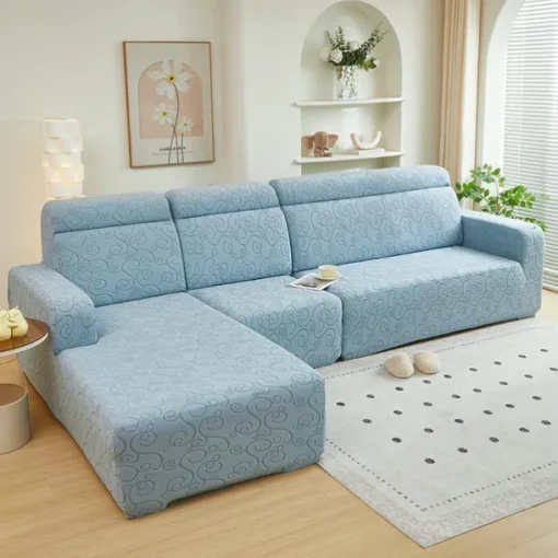 Elastic Jacquard Fabric Sofa Cover Stretch Couch Cover Sectional L Shape Sofa Slipcover Corner Case for Living Room 1/2/3/4 Seat