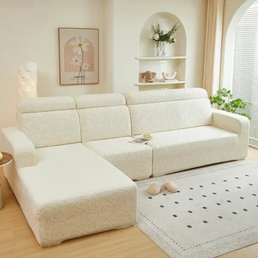 Elastic Jacquard Fabric Sofa Cover Stretch Couch Cover Sectional L Shape Sofa Slipcover Corner Case for Living Room 1/2/3/4 Seat
