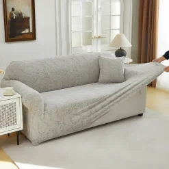 Elastic Jacquard Fabric Sofa Cover Stretch Couch Cover Sectional L Shape Sofa Slipcover Corner Case for Living Room 1/2/3/4 Seat
