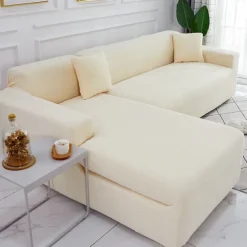 Elastic Jacquard Fabric Sofa Cover Stretch Couch Cover Sectional L Shape Sofa Slipcover Corner Case for Living Room 1/2/3/4 Seat