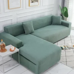 Elastic Jacquard Fabric Sofa Cover Stretch Couch Cover Sectional L Shape Sofa Slipcover Corner Case for Living Room 1/2/3/4 Seat