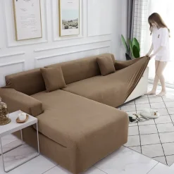 Elastic Jacquard Fabric Sofa Cover Stretch Couch Cover Sectional L Shape Sofa Slipcover Corner Case for Living Room 1/2/3/4 Seat