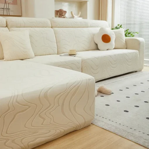 Elastic Jacquard Fabric Sofa Cover Stretch Couch Cover Sectional L Shape Sofa Slipcover Corner Case for Living Room 1/2/3/4 Seat