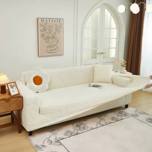 Elastic Jacquard Fabric Sofa Cover Stretch Couch Cover Sectional L Shape Sofa Slipcover Corner Case for Living Room 1/2/3/4 Seat